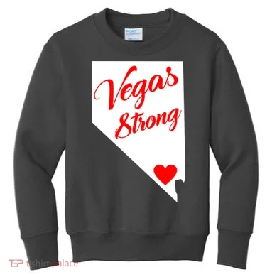 Vegas Strong Nevada Heart Script Kids Sweatshirt