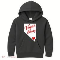 Vegas Strong Nevada Heart Script Kids Hoodie thumb 0