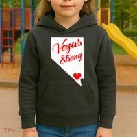 Vegas Strong Nevada Heart Script Kids Hoodie thumb 3