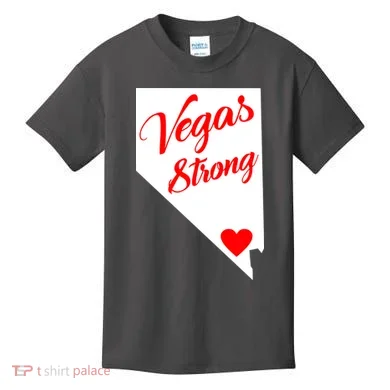 Vegas Strong Nevada Heart Script Kids T-Shirt