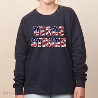 Vegas Strong USA Flag Women's Sweatshirt thumb 0