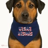 Vegas Strong USA Flag USA-Made Doggie Bandana thumb 1