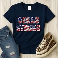 Vegas Strong USA Flag Women's T-Shirt thumb 3