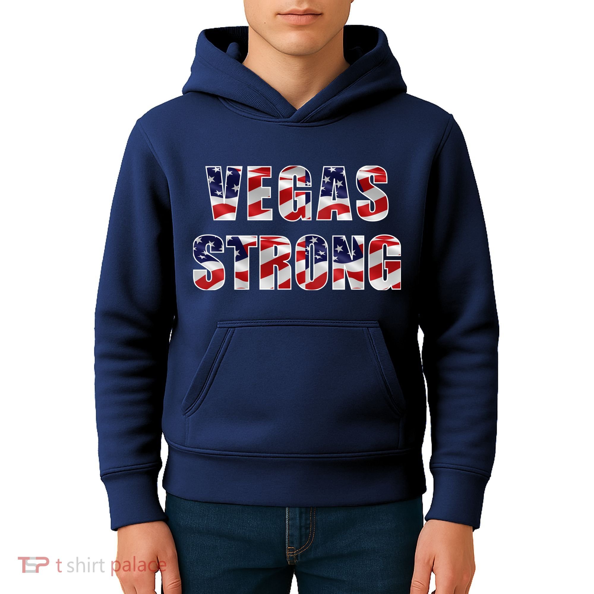 Vegas Strong USA Flag Kids Hoodie