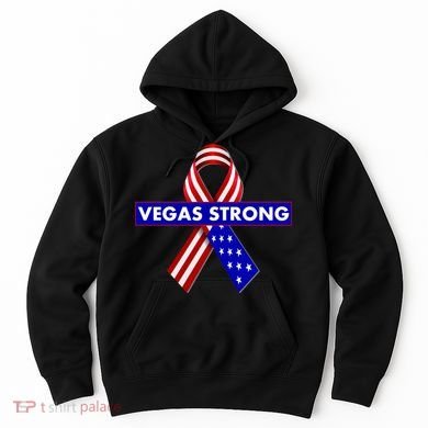 Vegas Strong USA Flag Ribbon Hoodie