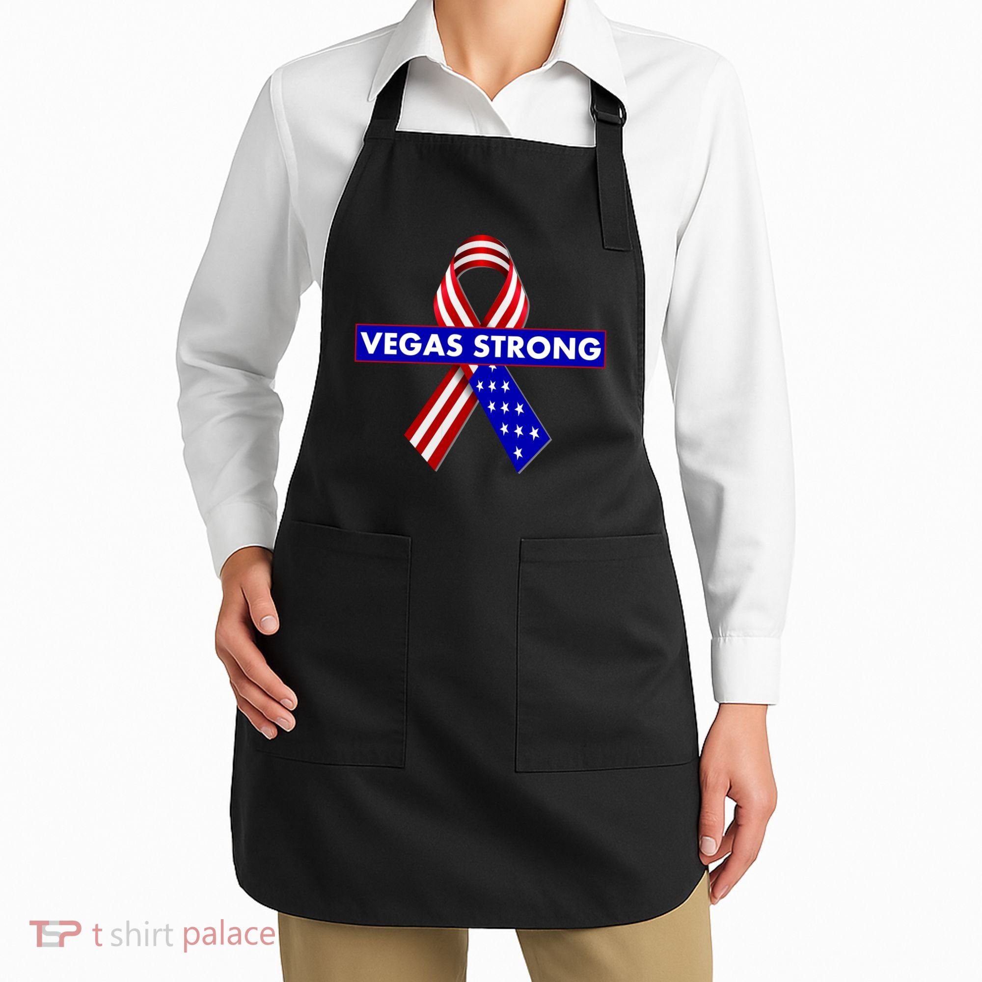 Vegas Strong USA Flag Ribbon Apron