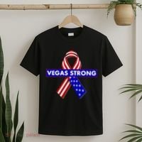 Vegas Strong USA Flag Ribbon T-Shirt thumb 2