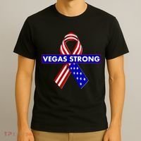 Vegas Strong USA Flag Ribbon T-Shirt thumb 3
