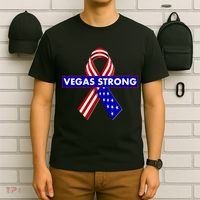 Vegas Strong USA Flag Ribbon T-Shirt thumb 6