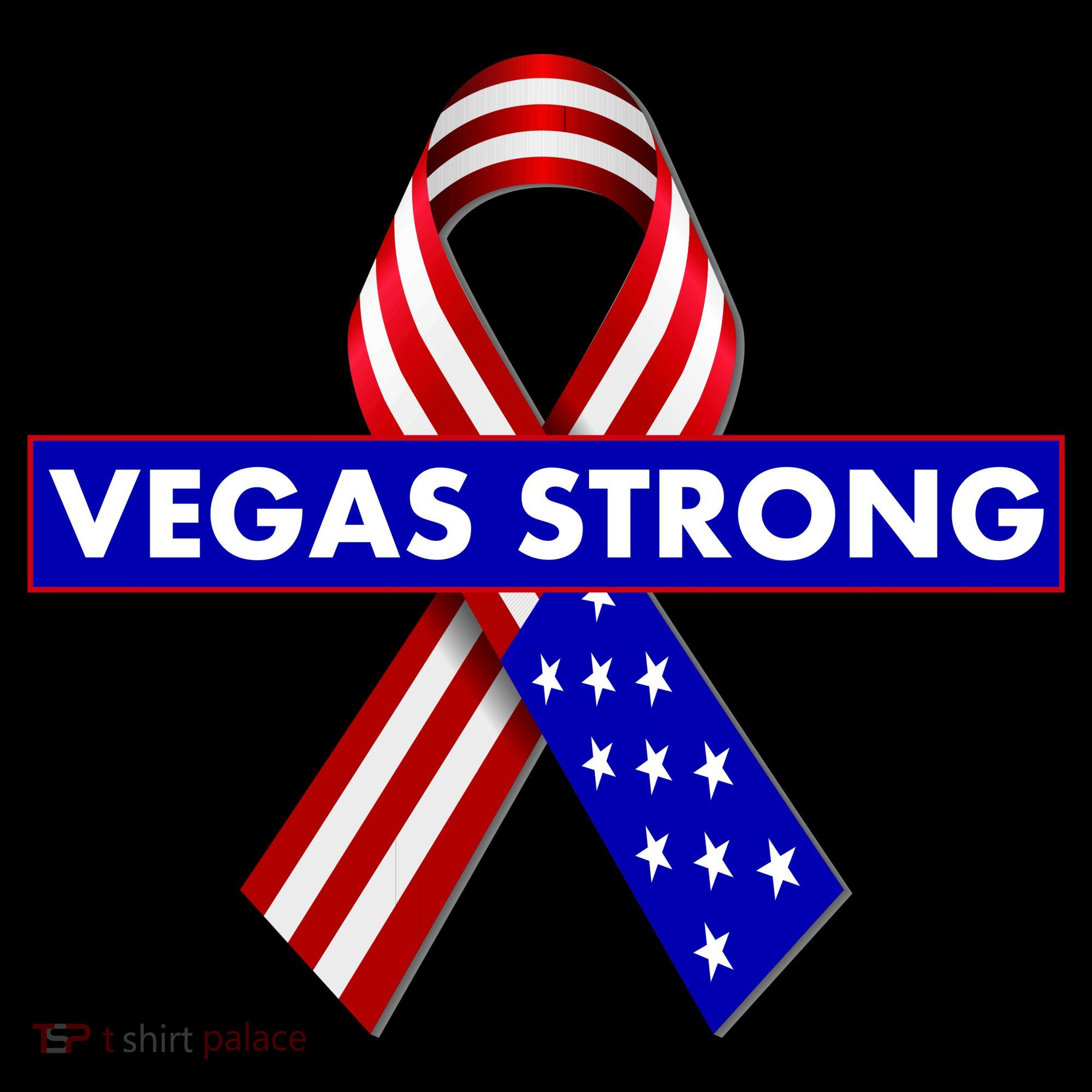 Vegas Strong USA Flag Ribbon T-Shirt