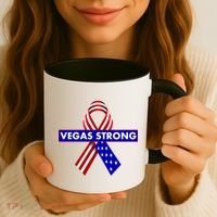 Vegas Strong USA Flag Ribbon Coffee Mug thumb 3