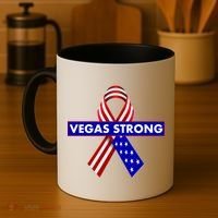 Vegas Strong USA Flag Ribbon Coffee Mug thumb 4