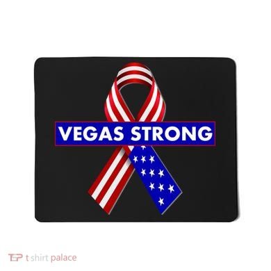 Vegas Strong USA Flag Ribbon Mousepad