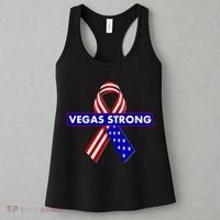 Vegas Strong USA Flag Ribbon Women's Tank Top thumb 3