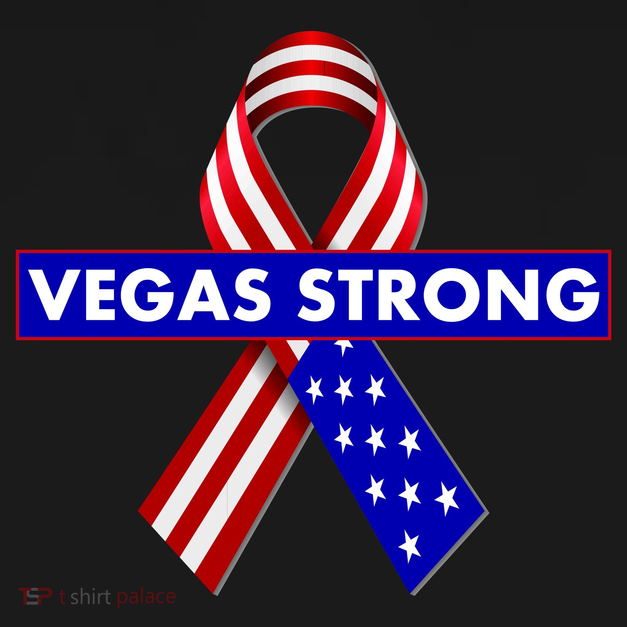 Vegas Strong USA Flag Ribbon Baby Bodysuit