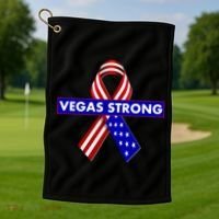 Vegas Strong USA Flag Ribbon Golf Towel thumb 1