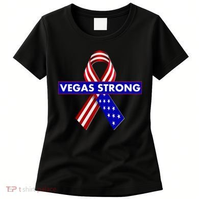 Vegas Strong USA Flag Ribbon Women's T-Shirt