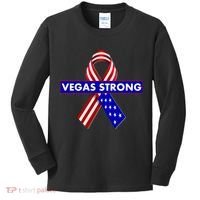 Vegas Strong USA Flag Ribbon Kids Long Sleeve Shirt thumb 0