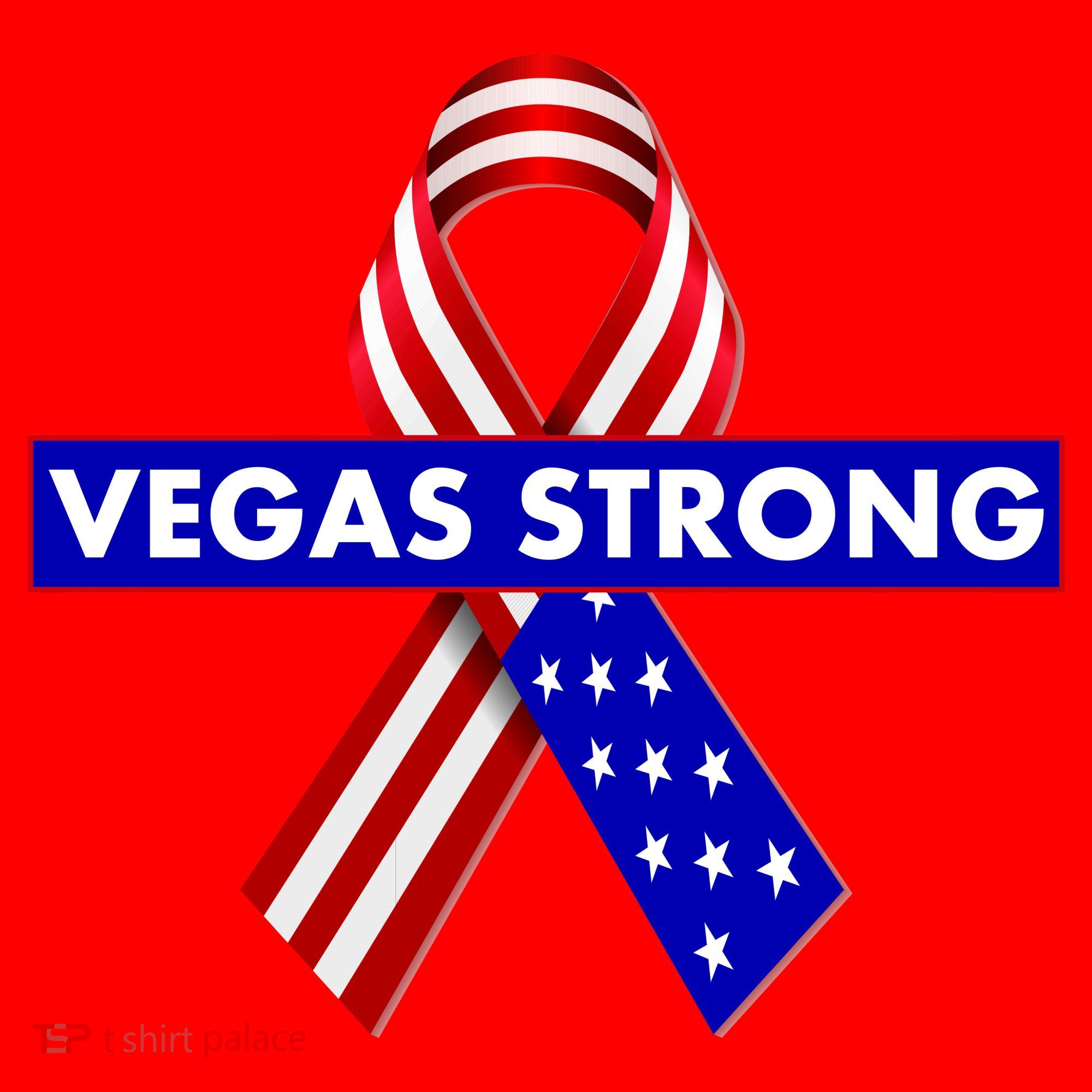 Vegas Strong USA Flag Ribbon Santa Hat