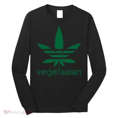 Vegetarian Funny Weed Long Sleeve Shirt