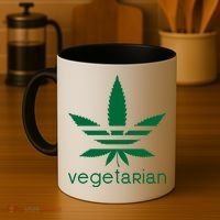 Vegetarian Funny Weed  Coffee Mug thumb 4