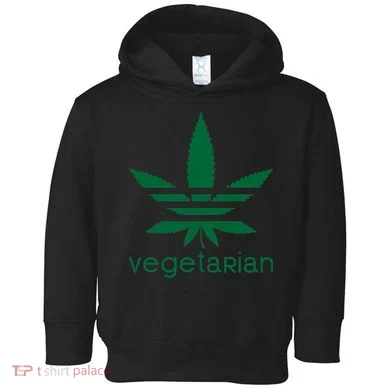 Vegetarian Funny Weed  Toddler Hoodie