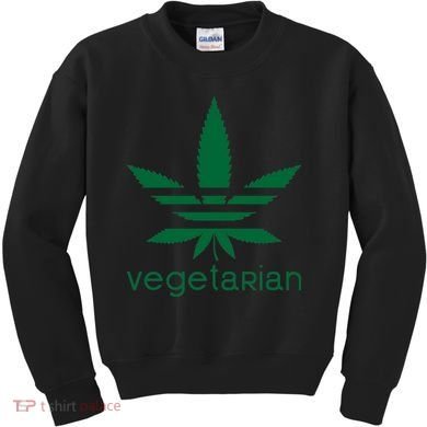 Vegetarian Funny Weed  Kids Sweatshirt
