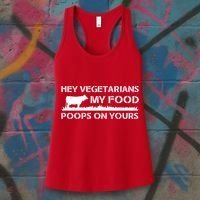 Vegetarians My Food Poops On Yours Women's Tank Top thumb 3