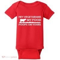 Vegetarians My Food Poops On Yours Baby Bodysuit thumb 0