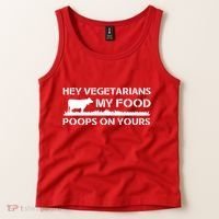 Vegetarians My Food Poops On Yours Tank Top thumb 2