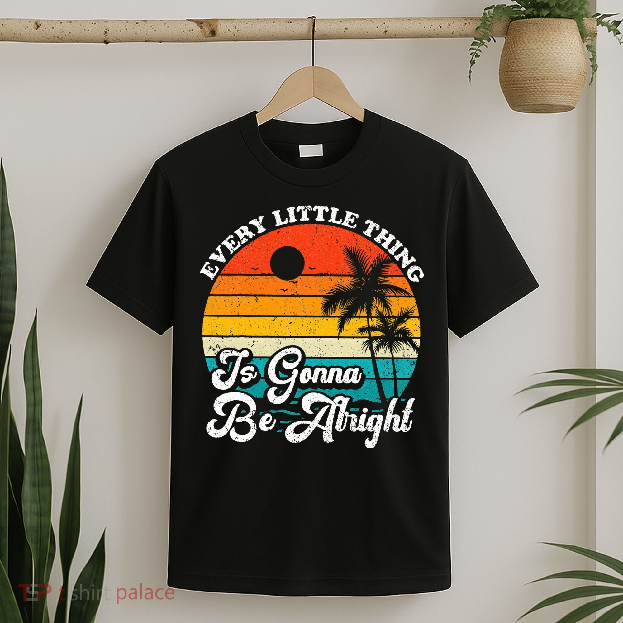 Vintage Every Little Thing Is Gonna Be Alright Beach Sunset T-Shirt