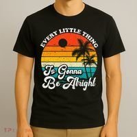 Vintage Every Little Thing Is Gonna Be Alright Beach Sunset T-Shirt thumb 3