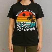 Vintage Every Little Thing Is Gonna Be Alright Beach Sunset T-Shirt thumb 4