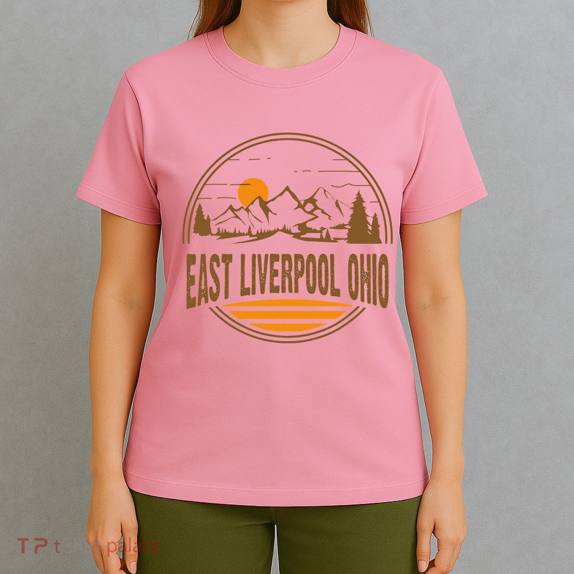 Vintage East Liverpool Ohio Mountain Hiking Souvenir T-Shirt