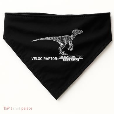 Velociraptor Equals Distanceraptor Timeraptor USA-Made Doggie Bandana