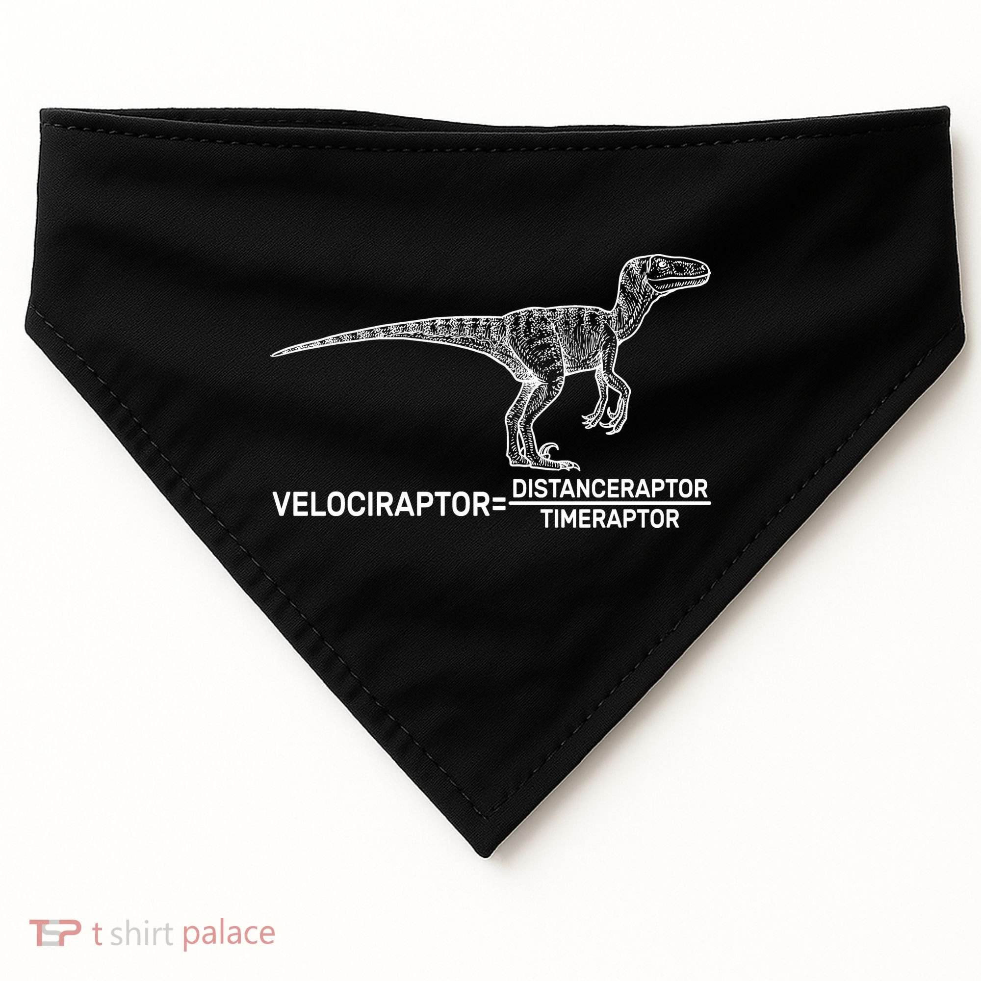Velociraptor Equals Distanceraptor Timeraptor USA-Made Doggie Bandana