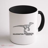 Velociraptor Equals Distanceraptor Timeraptor Coffee Mug thumb 1