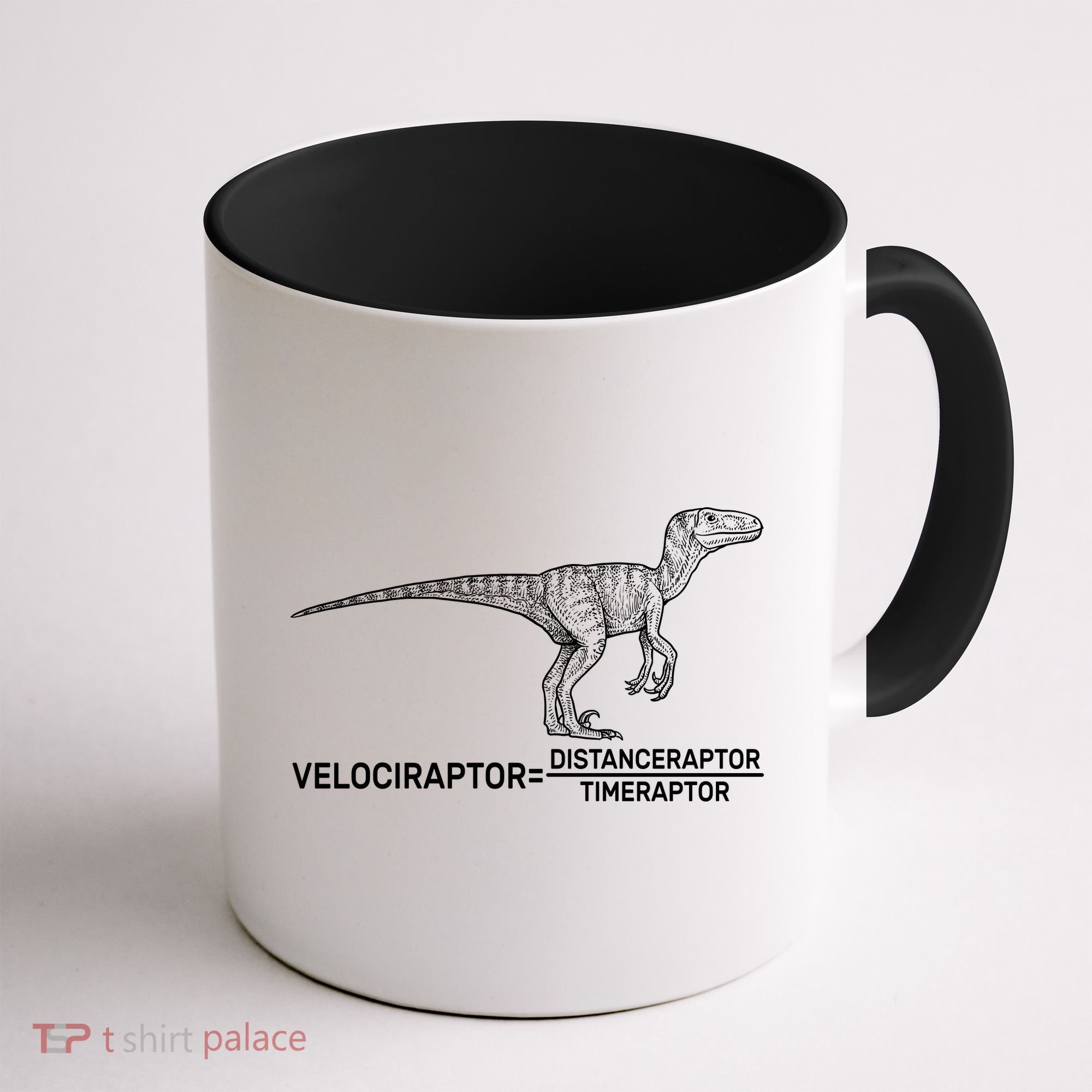 Velociraptor Equals Distanceraptor Timeraptor Coffee Mug