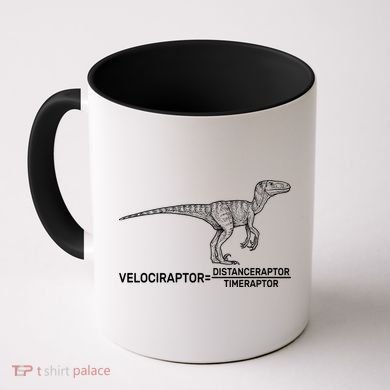 Velociraptor Equals Distanceraptor Timeraptor Coffee Mug