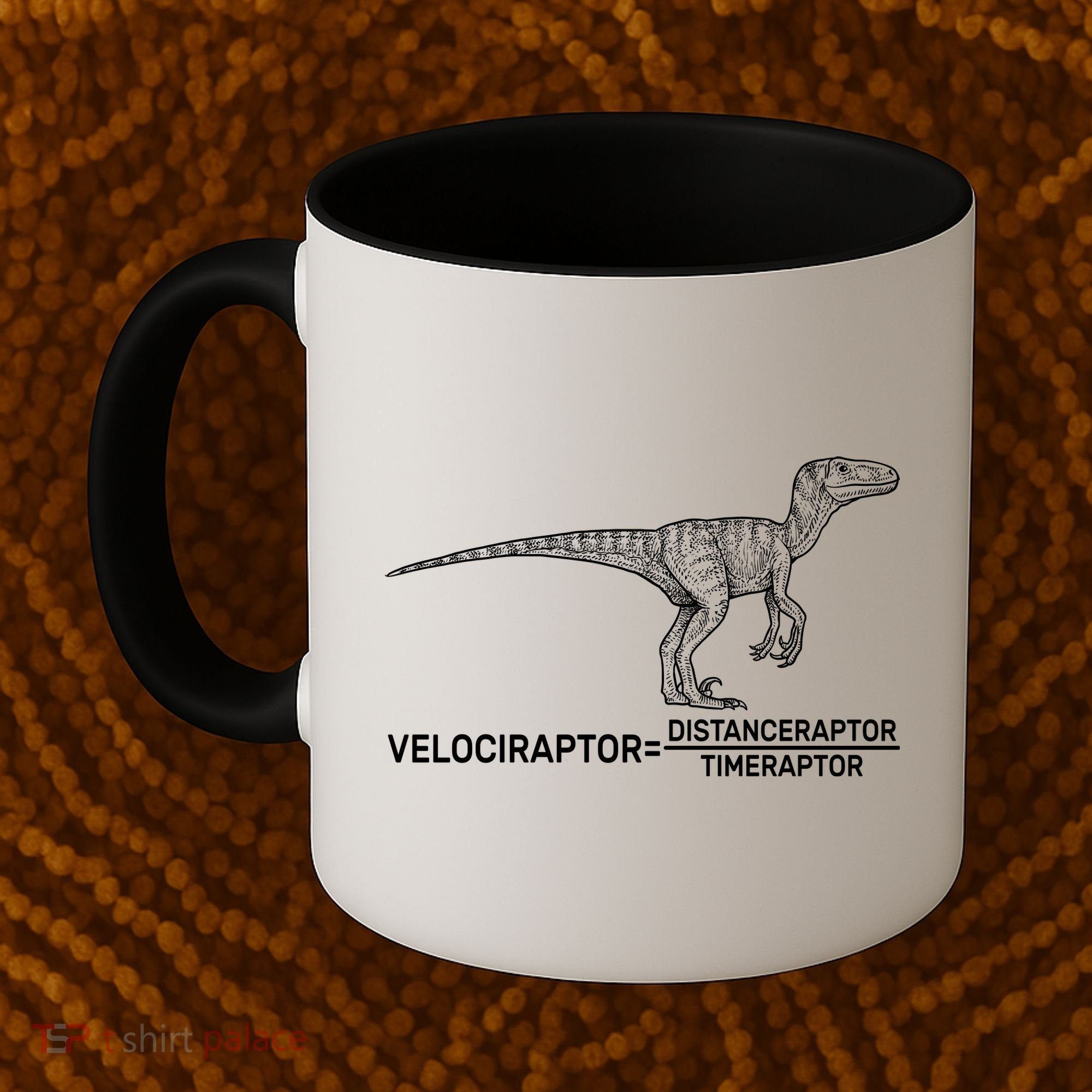 Velociraptor Equals Distanceraptor Timeraptor Coffee Mug