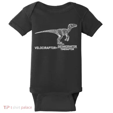 Velociraptor Equals Distanceraptor Timeraptor Baby Bodysuit