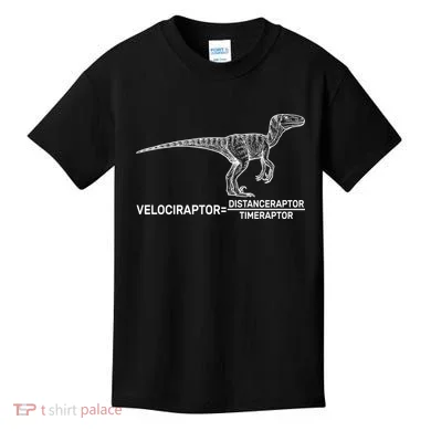 Velociraptor Equals Distanceraptor Timeraptor Kids T-Shirt