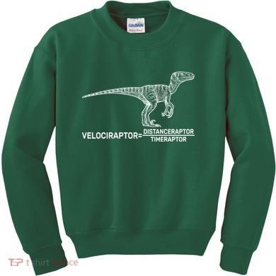 Velociraptor Equals Distanceraptor Timeraptor Kids Sweatshirt