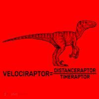Velociraptor Equals Distanceraptor Timeraptor Santa Hat thumb 1