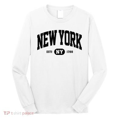 Vintage Established New York Ny Long Sleeve Shirt