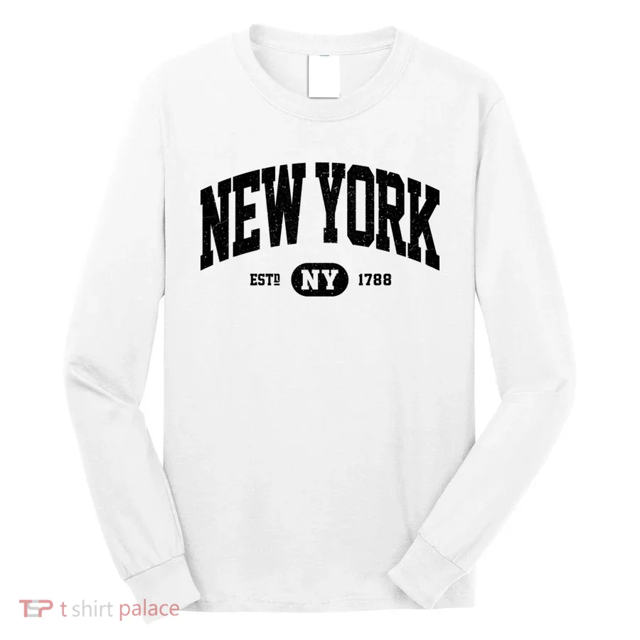 Vintage Established New York Ny Long Sleeve Shirt