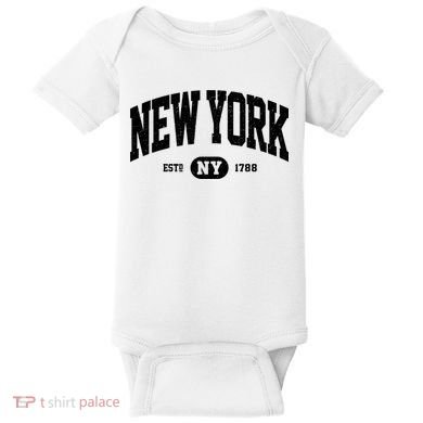 Vintage Established New York Ny Baby Bodysuit