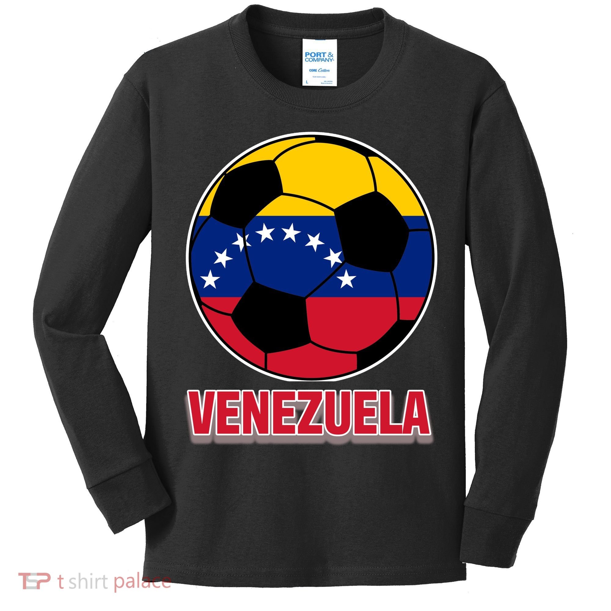 Venezuela Flag Soccer Jersey Kids Long Sleeve Shirt