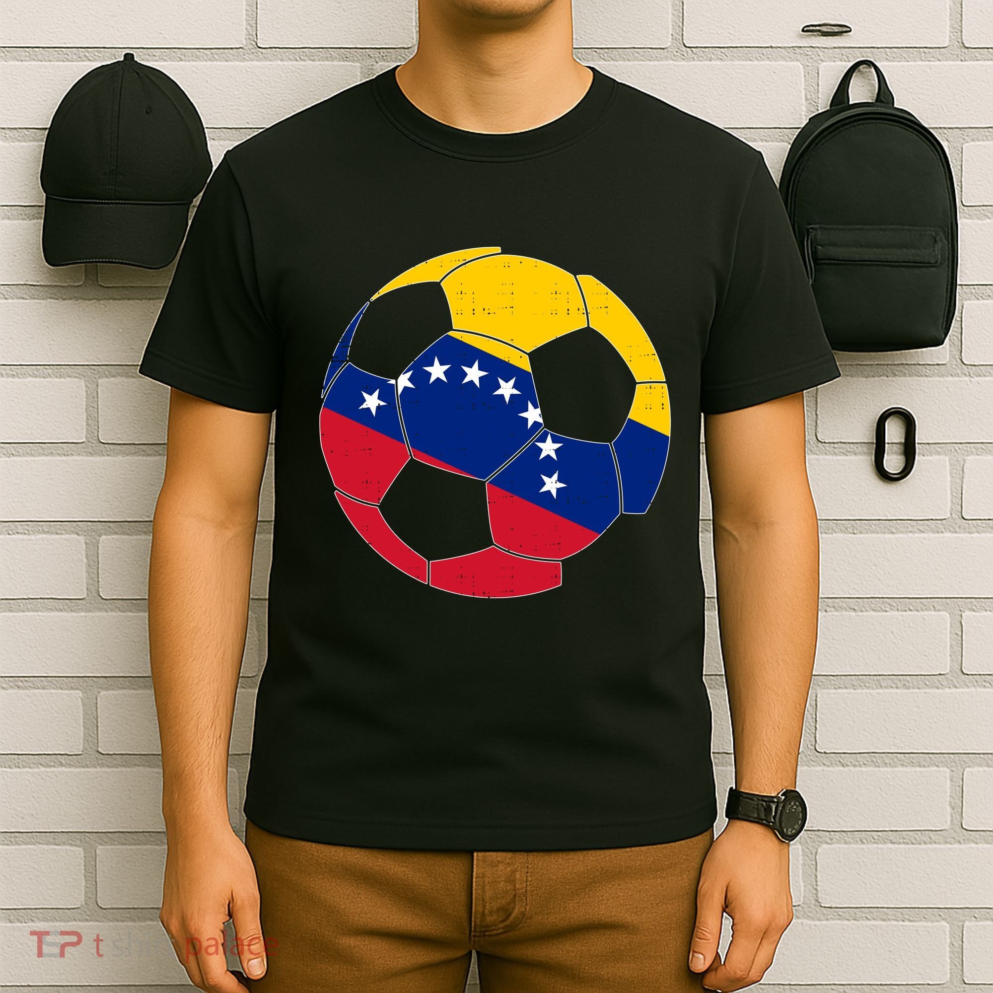 Venezuela Soccer Ball Flag Vintage T-Shirt