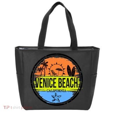 Venice Beach Retro Circle Tote Bag